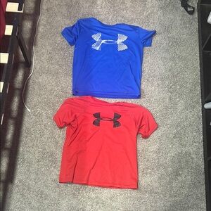 Under Armour Kids' Blue and Red Short Sleeve Tees